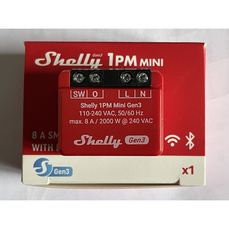 Shelly 1PM Mini Gen3 relais Wattmetre compteur Wi-Fi MQTT pour