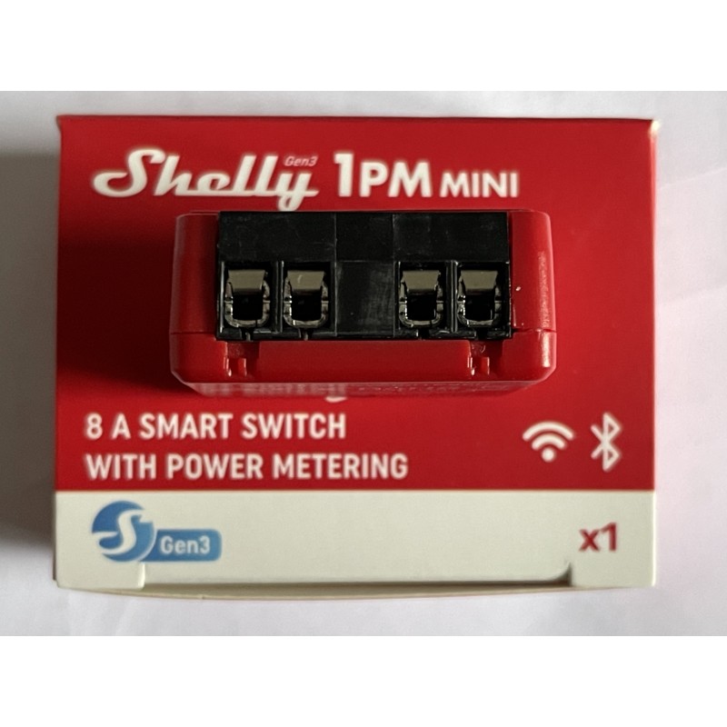 Shelly 1PM Mini Gen3 - relay switch with power metering 1x 8A (WiFi