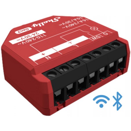 Shelly 1PM Gen3 relais Wi-Fi compteur wattmetre BLUETOOTH  KNXnet IP pour domotique home-automation